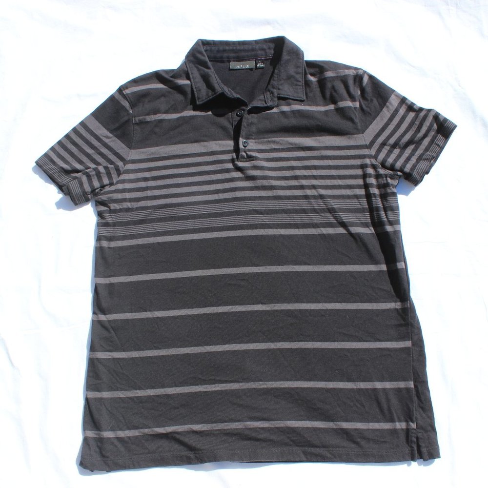 Apt 9 L Quality Black Stripped Polo